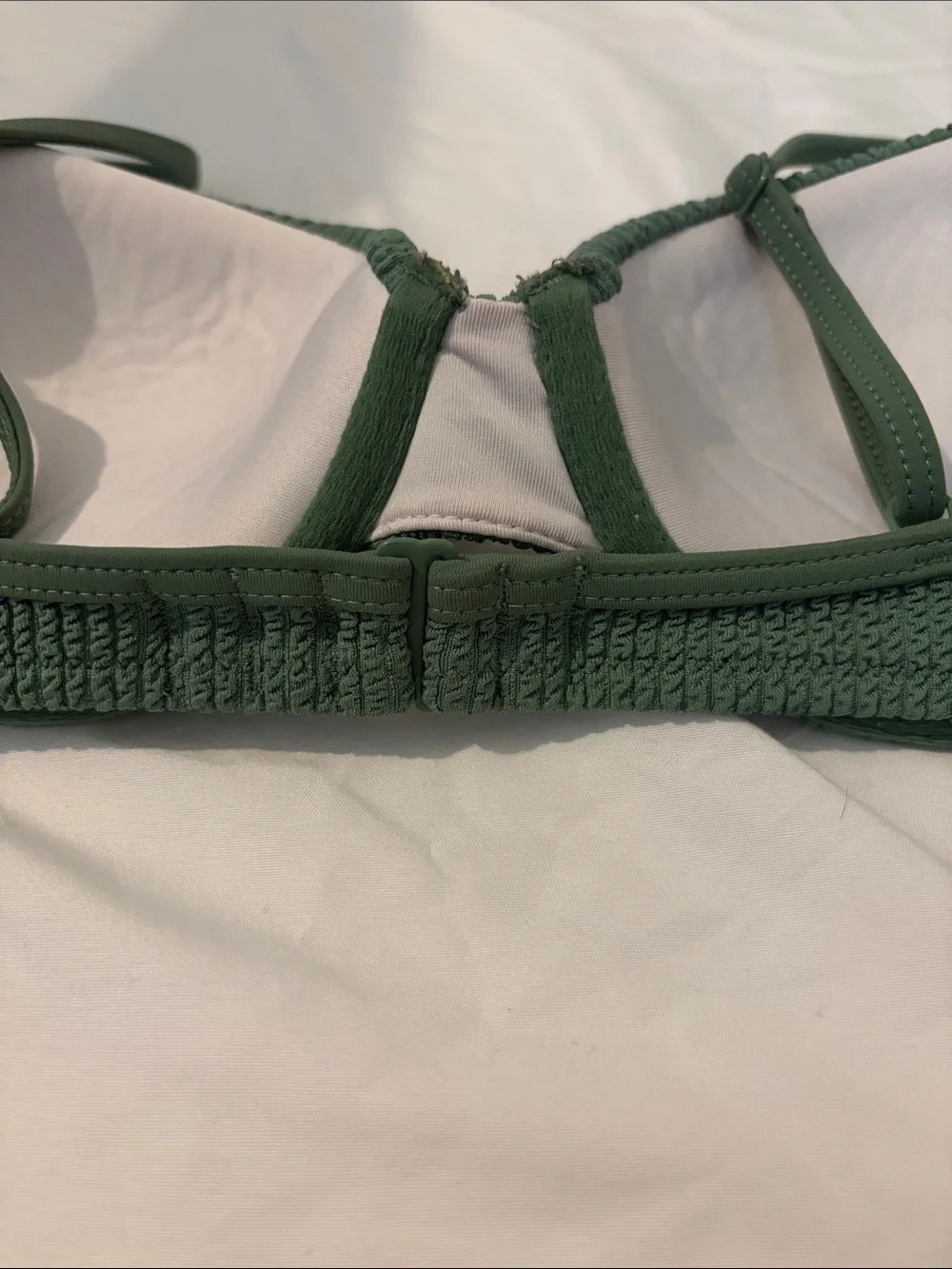 PINK Victoria's Secret Textured Dark Green Swim Bra